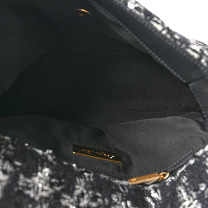 Chanel Tweed Quilted Medium Chanel 19 Flap Black Silver Ecru 5 of 10