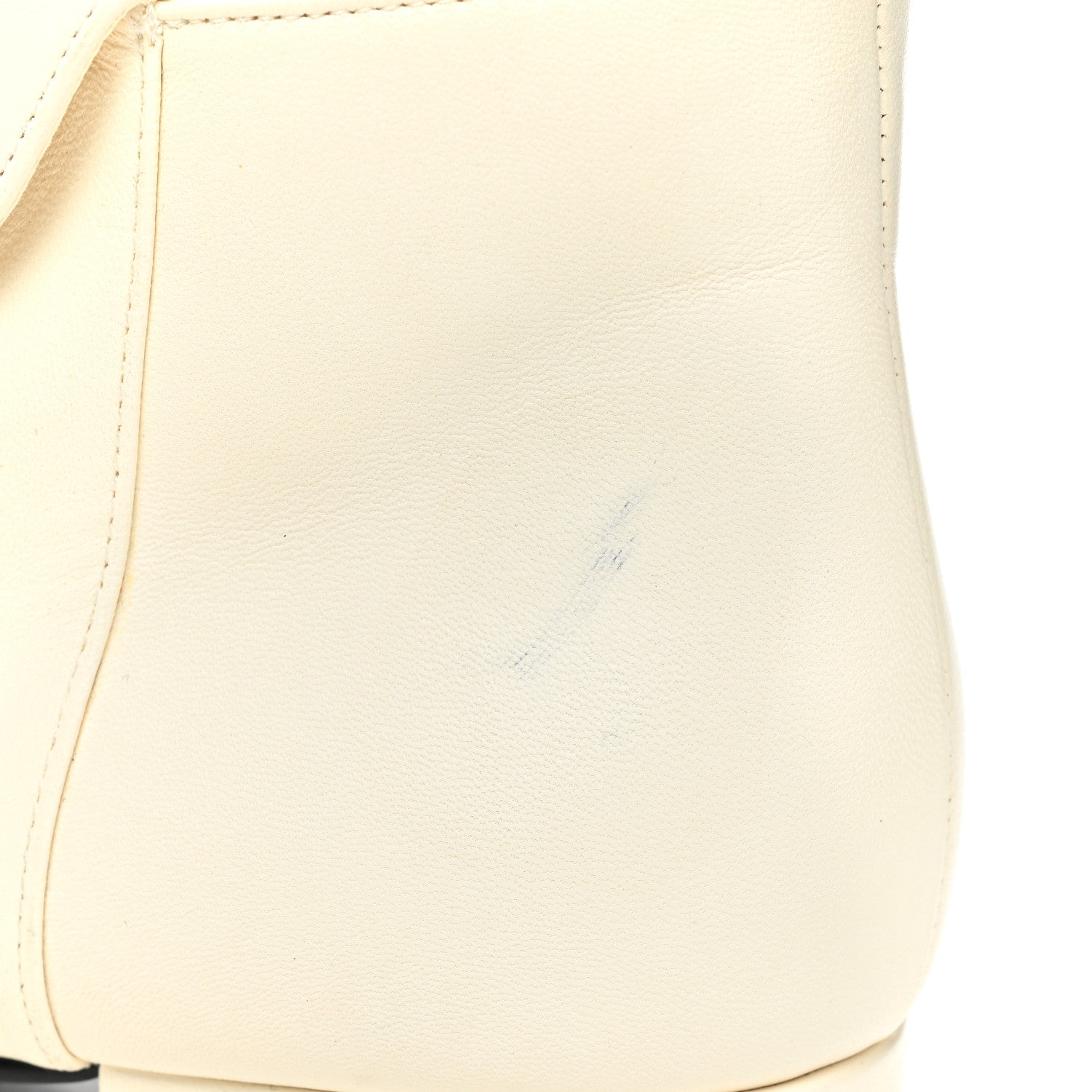 Chanel Lambskin Grosgrain Fold Over Logo Cap Toe Boots 36.5 Ivory Black 12 of 15