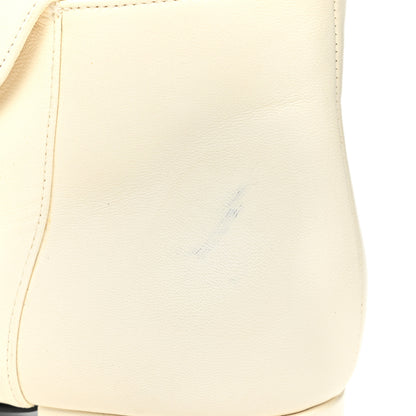 Chanel Lambskin Grosgrain Fold Over Logo Cap Toe Boots 36.5 Ivory Black 12 of 15
