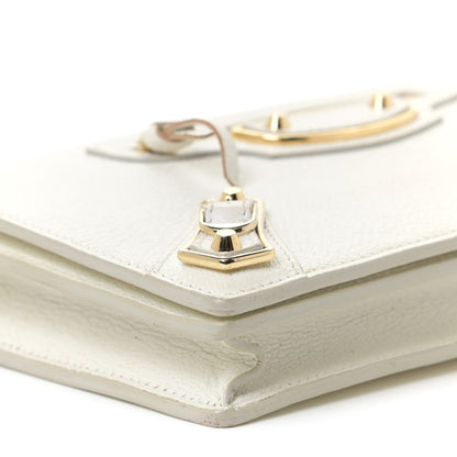 Balenciaga Agneau Gold Metallic Edge Hardware Wallet On Chain White 4 of 13