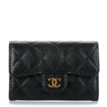 Chanel Caviar Quilted Flap Card Holder Black 1 of 8