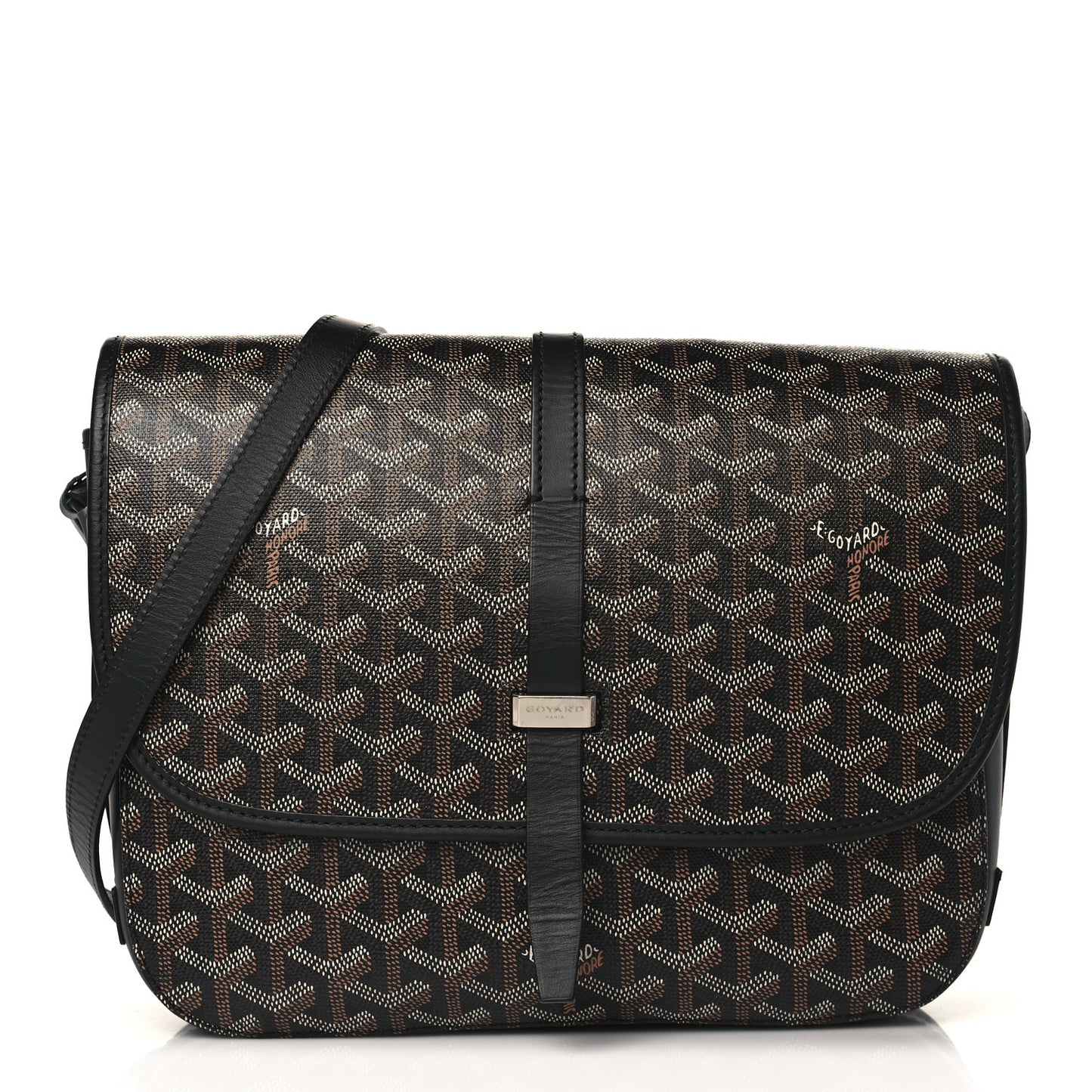 Goyardine Belvedere II MM Messenger Bag Black