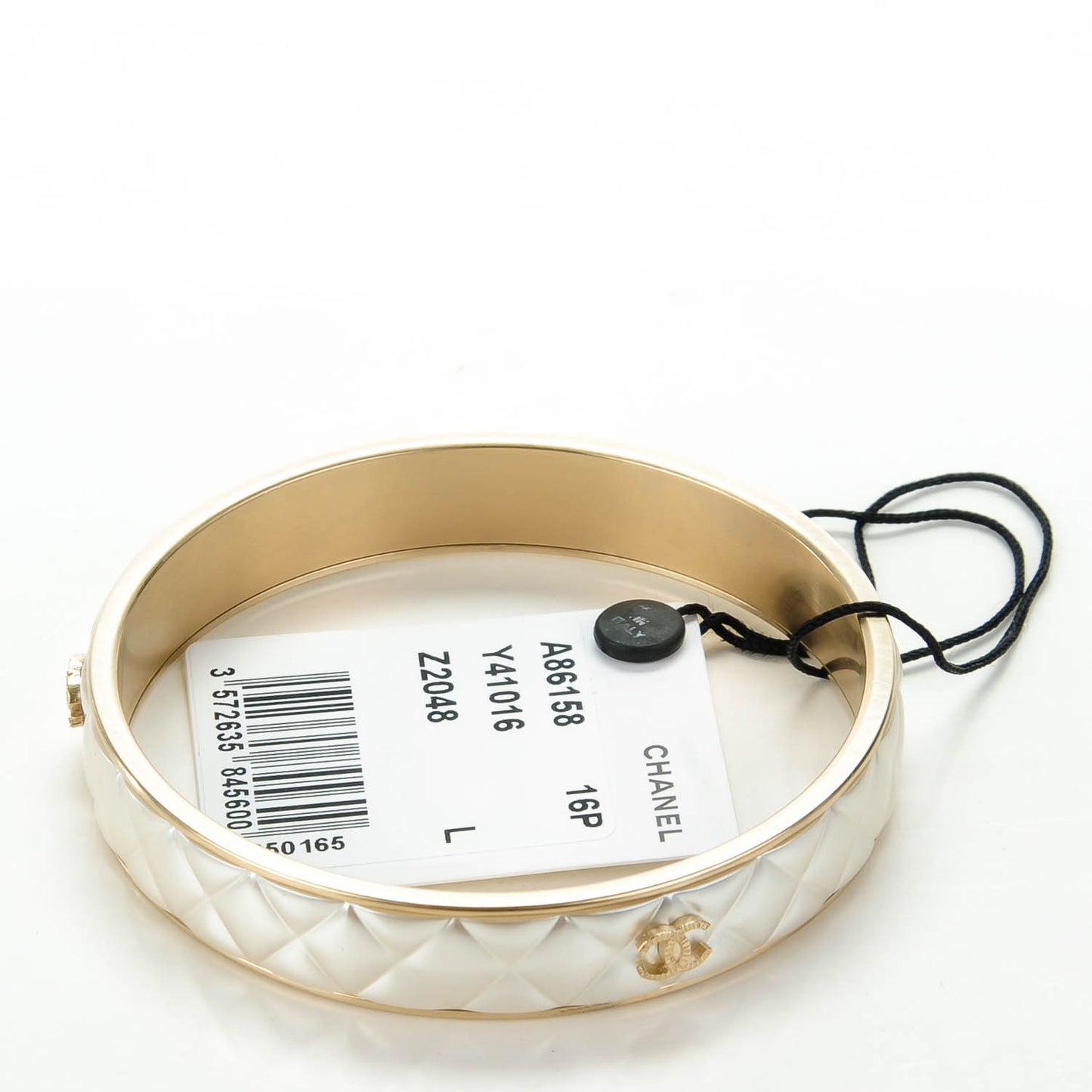 Quilted CC Bangle Silver Gold