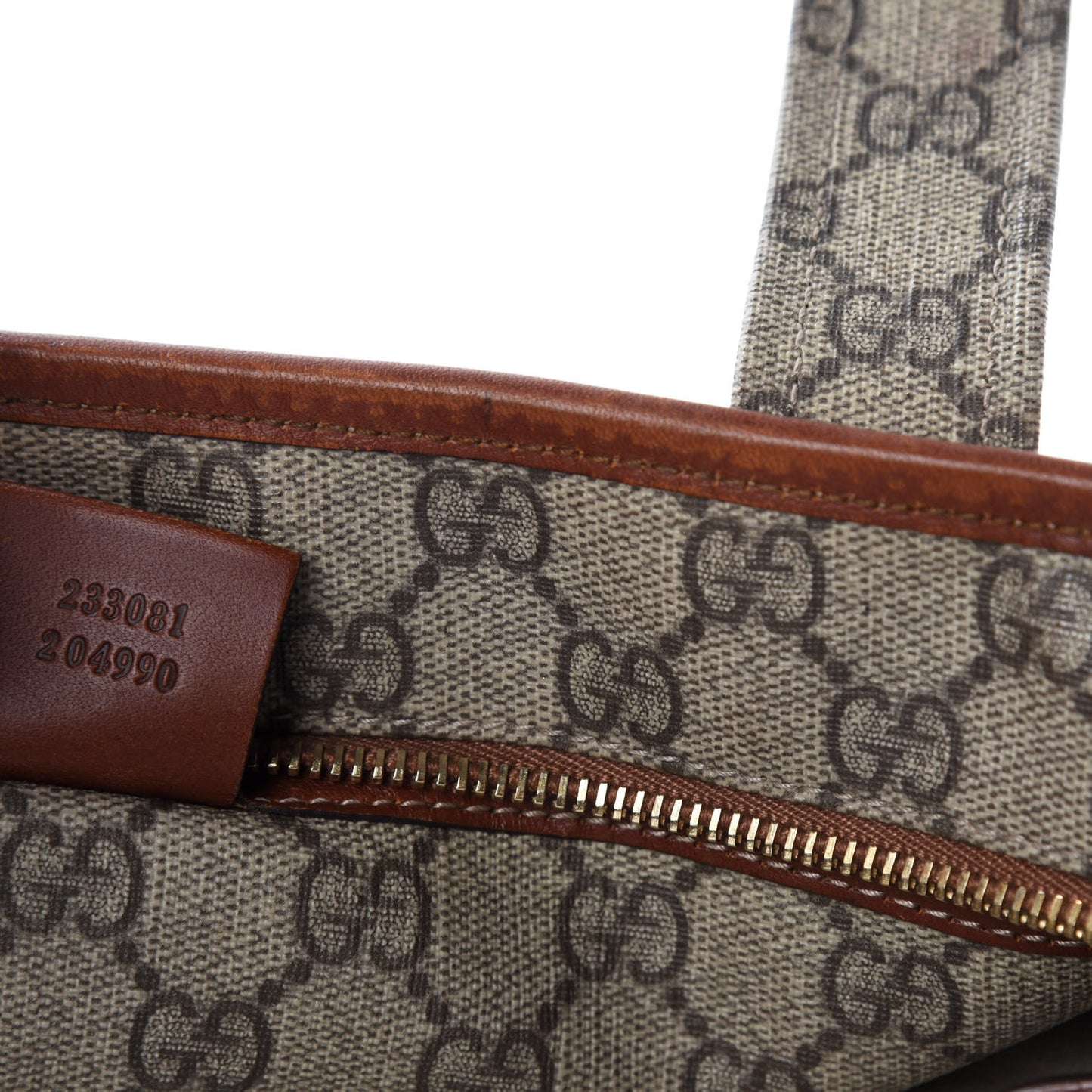 GG Plus Monogram Medium Signature Web Loop Vertical Tote Brown
