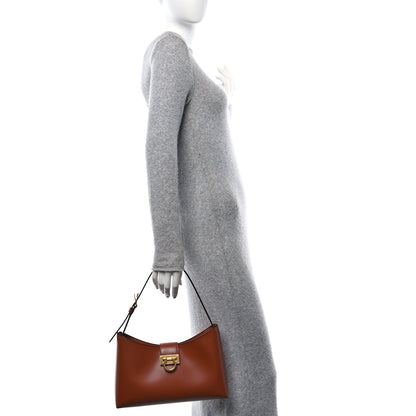 Salvatore Ferragamo Calfskin Trifolio Shoulder Bag Siena Tan 2 of 10