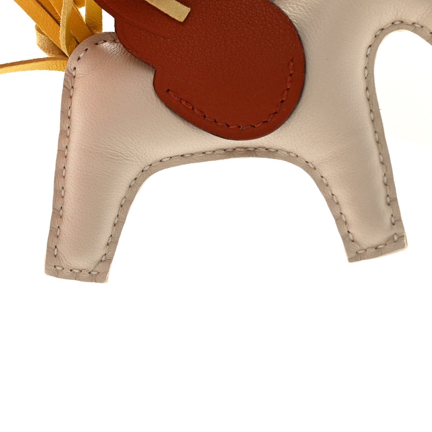 Hermes Milo Lambskin Grigri Rodeo Pegase Horse Bag Charm PM Craie Jaune de Naples Cuivre 5 of 5