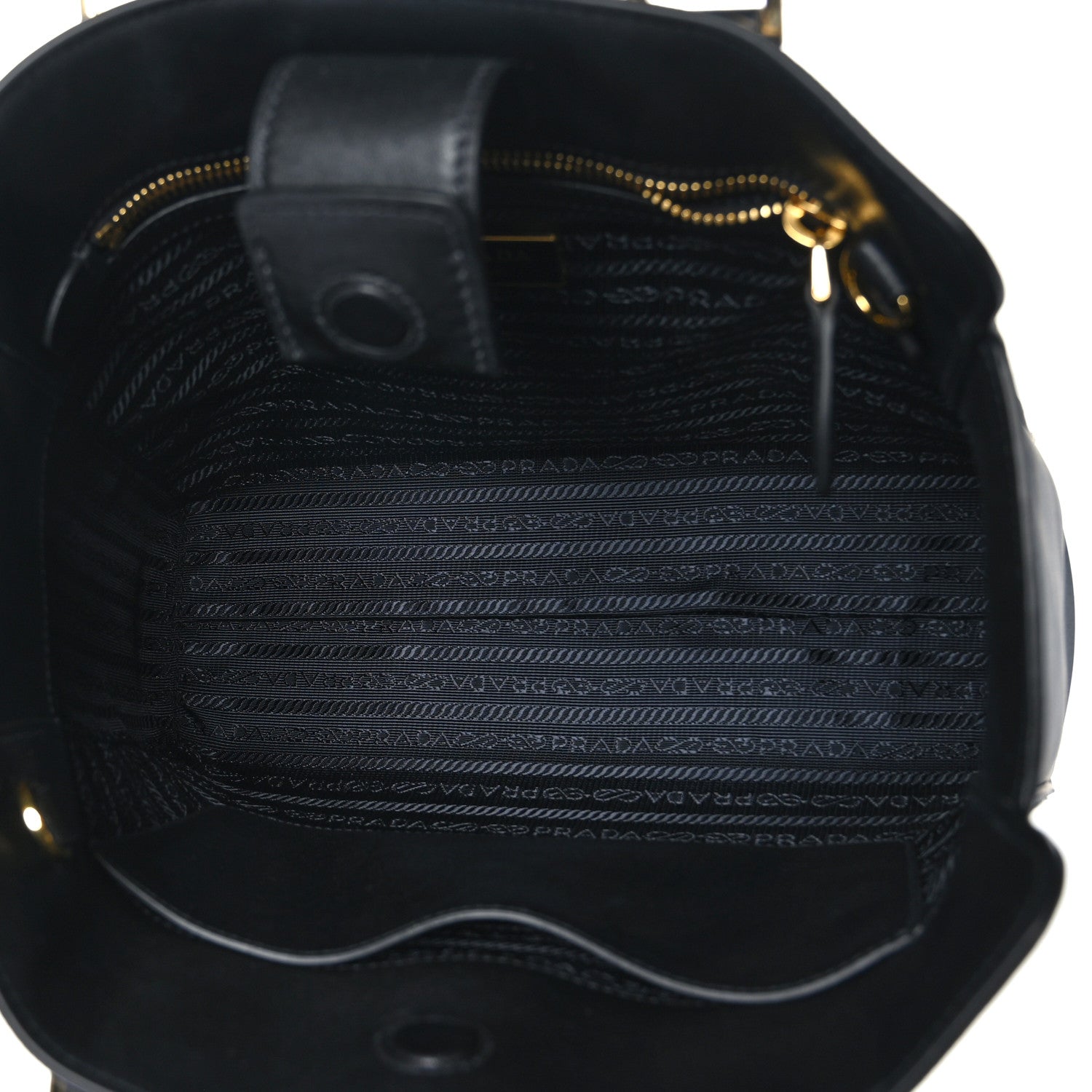 Prada Saffiano Soft Calfskin Small Zippered Tote Black 5 of 8