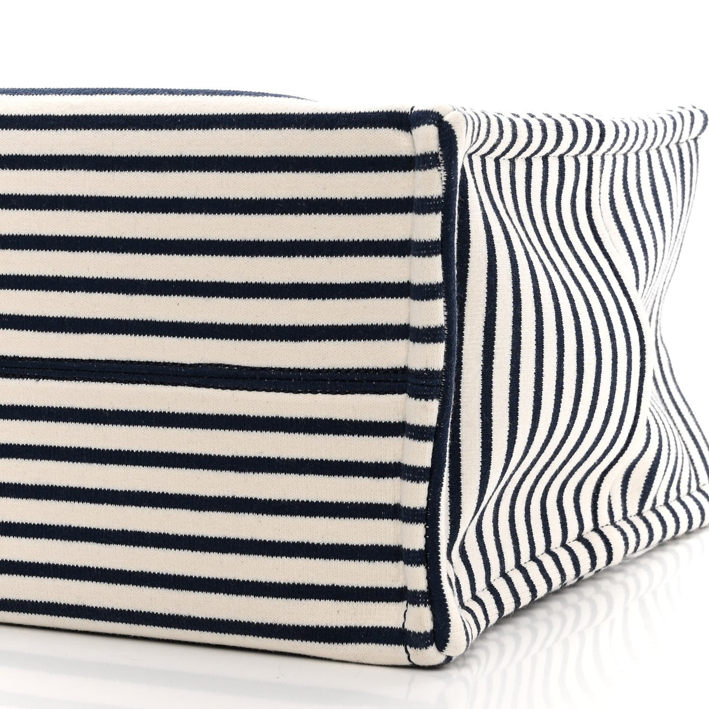 Canvas Calfskin Striped Triomphe Cabas Navy