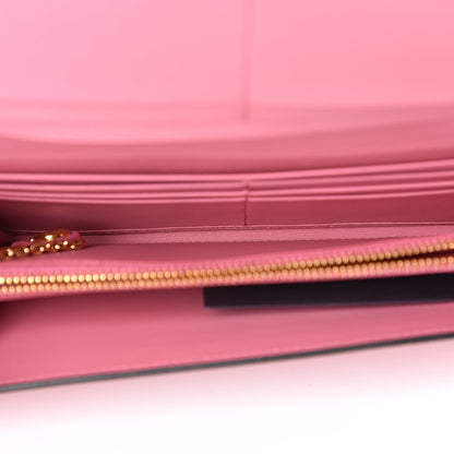 Prada Saffiano Greche Flap Continental Wallet Begonia Giada 6 of 9