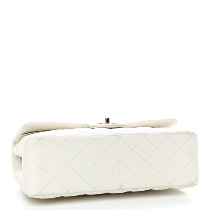 Chanel Caviar Quilted Jumbo Double Flap White 5 of 10
