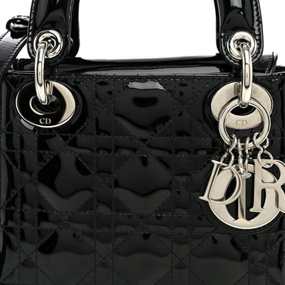 Christian Dior Patent Cannage Mini Lady Dior Black 7 of 9