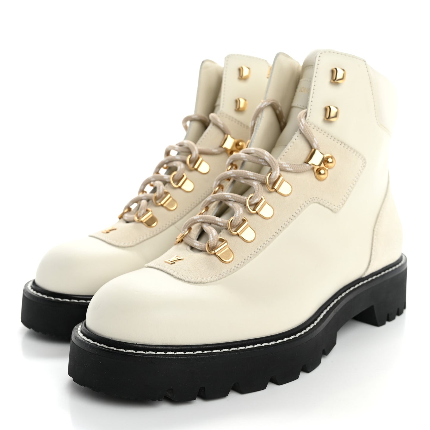 Calfskin Suede Territory Flat Ranger Boots 37.5 White