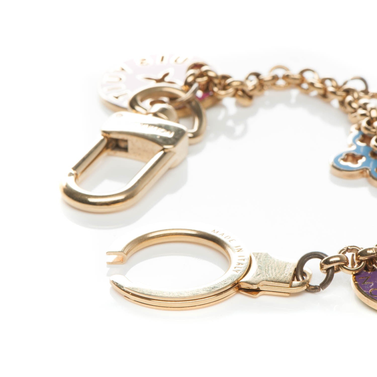 Louis Vuitton Enamel Looping Key Chain Bag Charm Multicolor 7 of 9