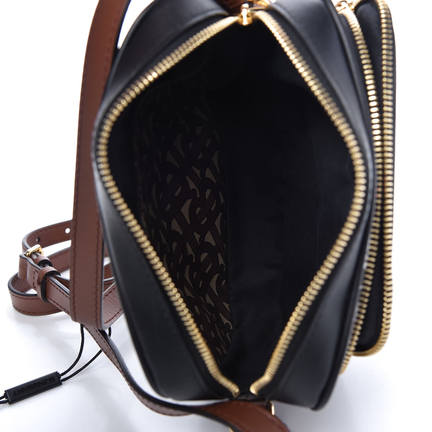 Burberry E-Canvas Monogram Stripe Camera Bag Bridle Brown 5 of 9