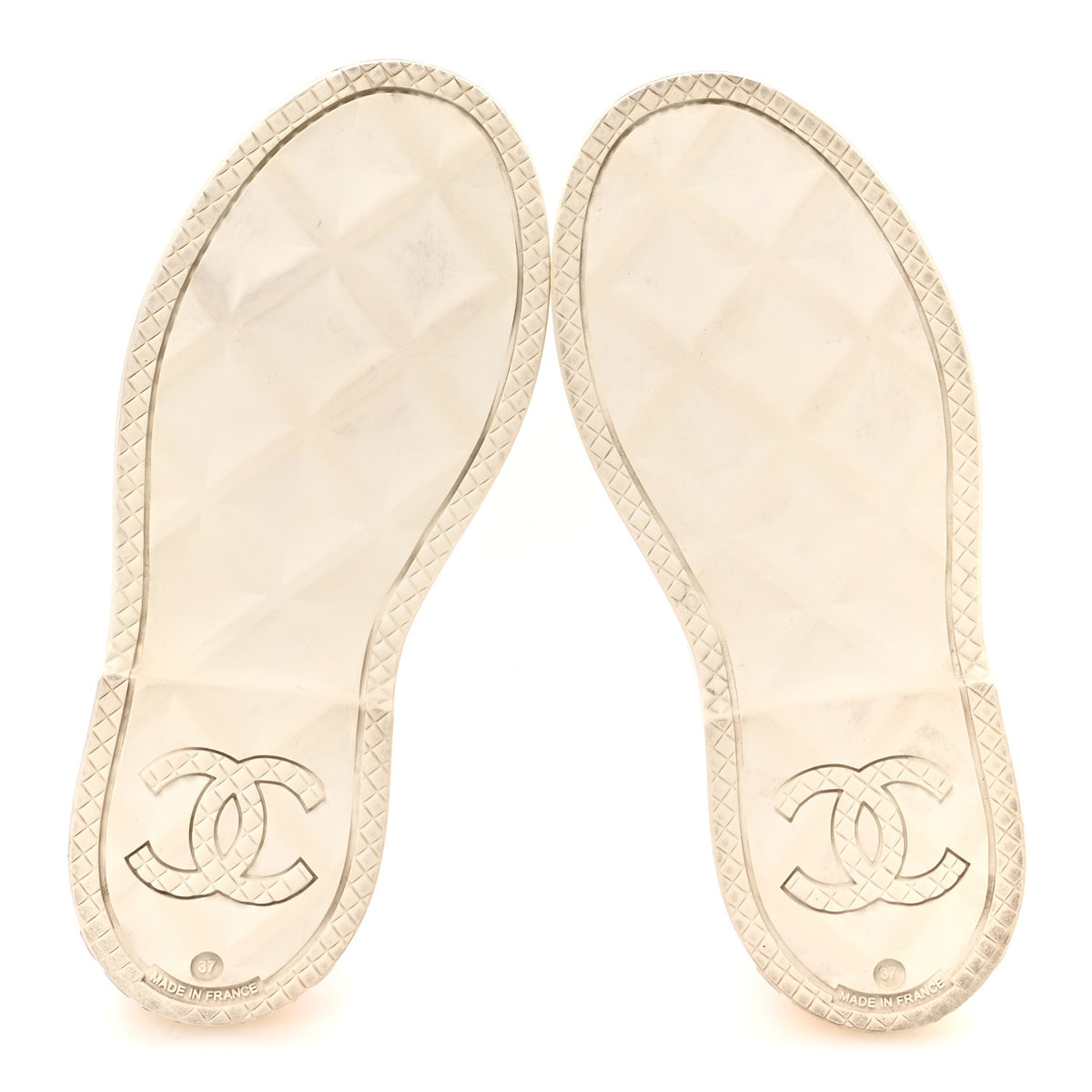 Chanel Caoutchouk CC High Boots 37 Light Pink White 6 of 8