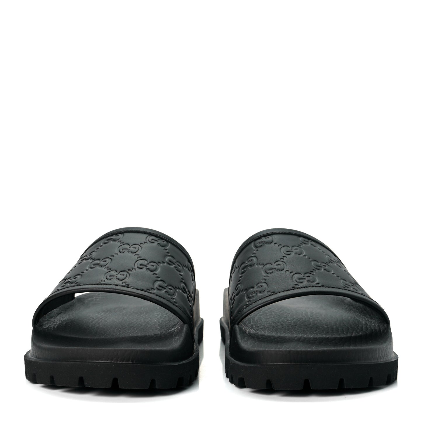Guccissima Mens Lug Sole Slide Sandals 8 Black