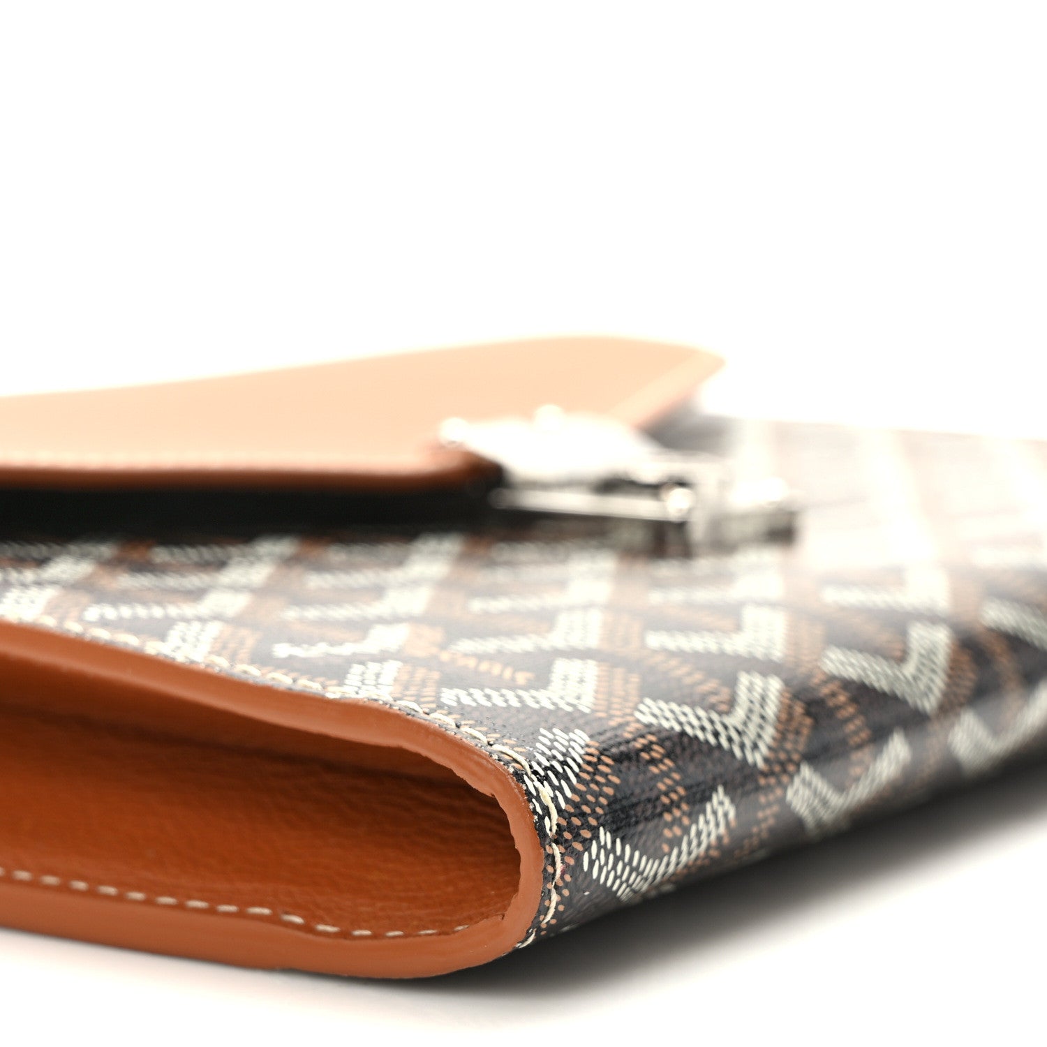 Goyard Goyardine Calfskin Chypre Wallet Pouch Black Gold 8 of 11