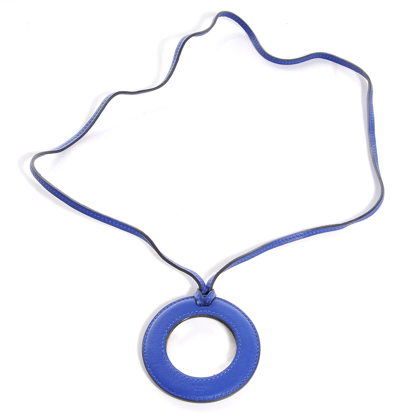 Lambskin Loupe Magnifying Glass Pendant Bleu Electrique