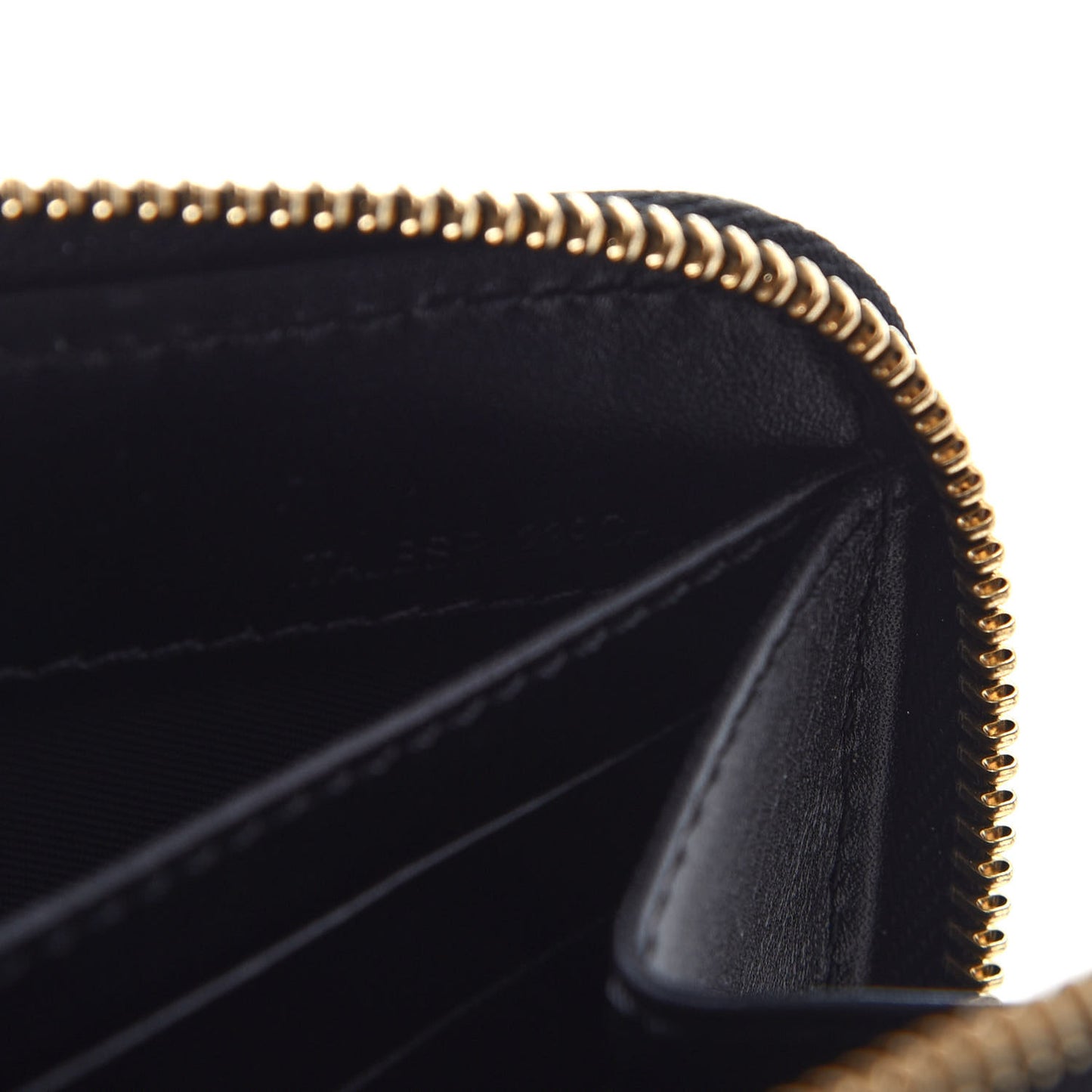 Grainy Calfskin Zip Around Wallet Black