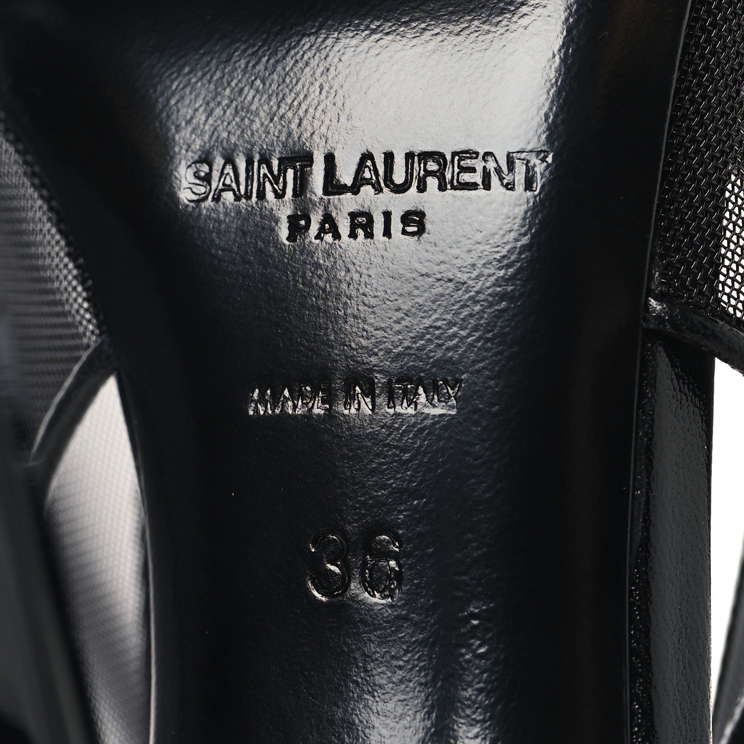 Saint Laurent Tulle Mesh Lambskin Oxails 110 Ankle Tie Pumps 36 Black 7 of 9