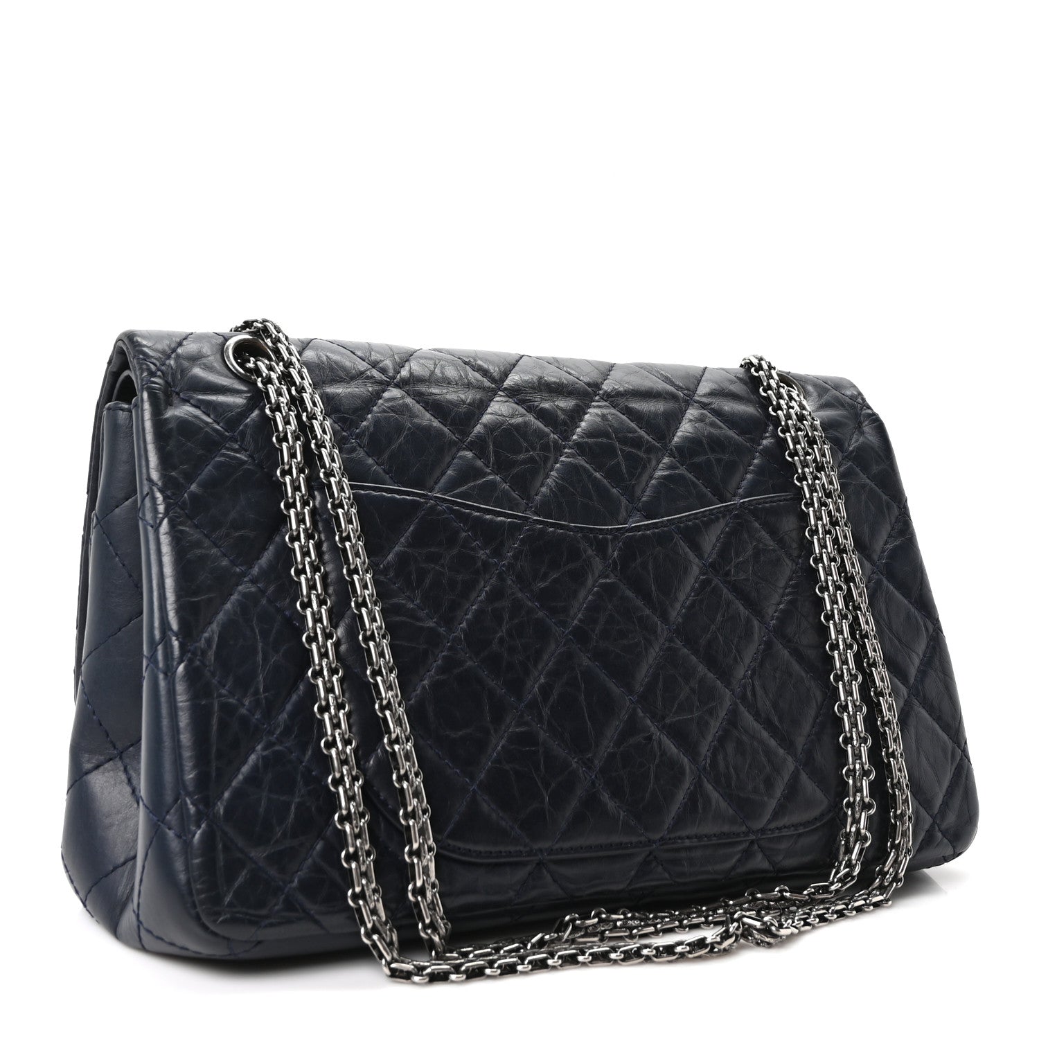 Chanel Aged Calfskin Quilted 2.55 Reissue 227 Flap Navy Blue 3 of 10