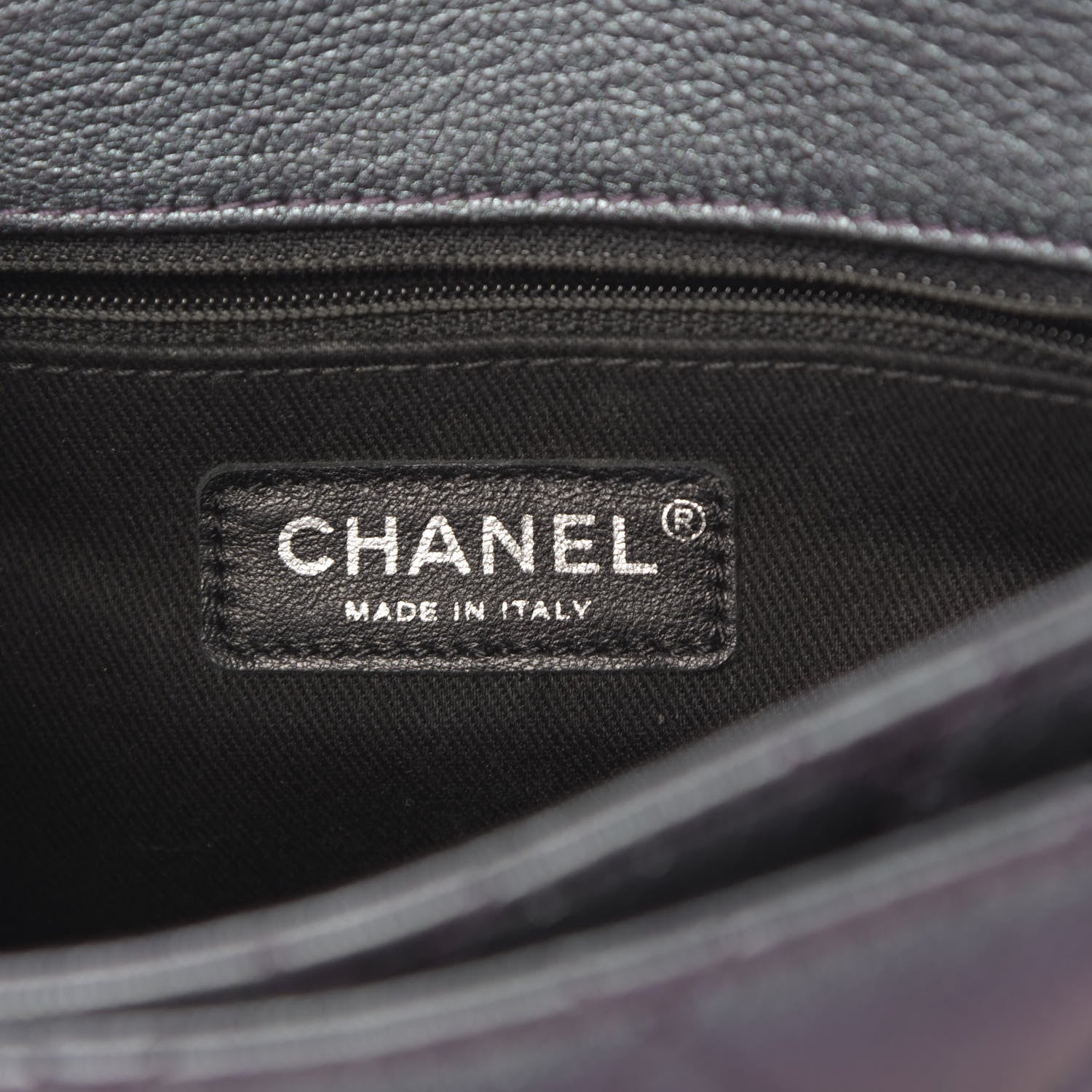 Chanel Iridescent Goatskin Quilted Small Double Carry Waist Chain Flap Purple 8 of 12