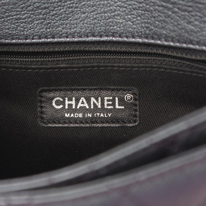 Chanel Iridescent Goatskin Quilted Small Double Carry Waist Chain Flap Purple 8 of 12