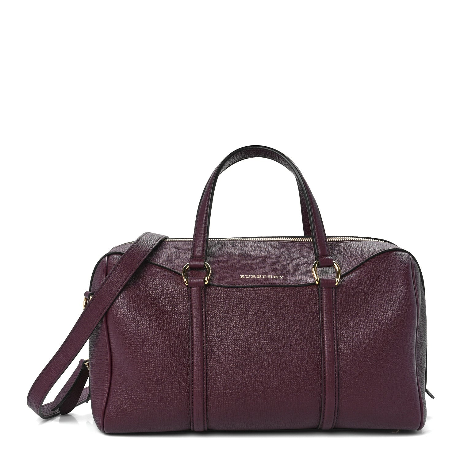 Burberry Derby Calfskin Medium Alchester Bowling Bag Mahogany Red 1 of 12