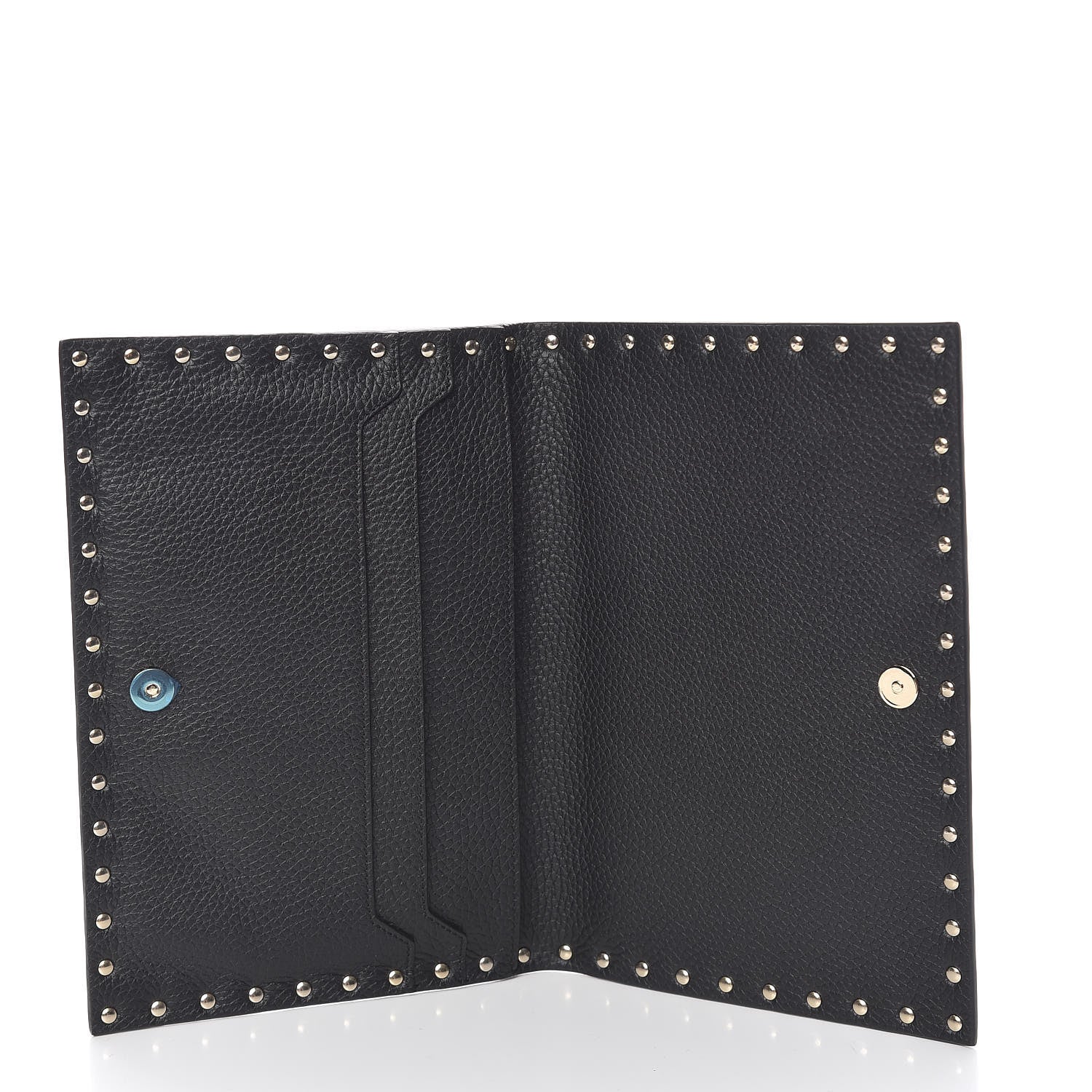 Valentino Garavani Pebbled Calfskin Rockstud Flap Clutch Black 6 of 8