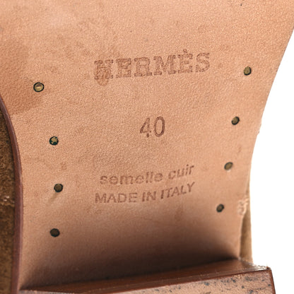 Hermes Suede Womens Vegas Ankle Boot 40 Brun Fume 8 of 16