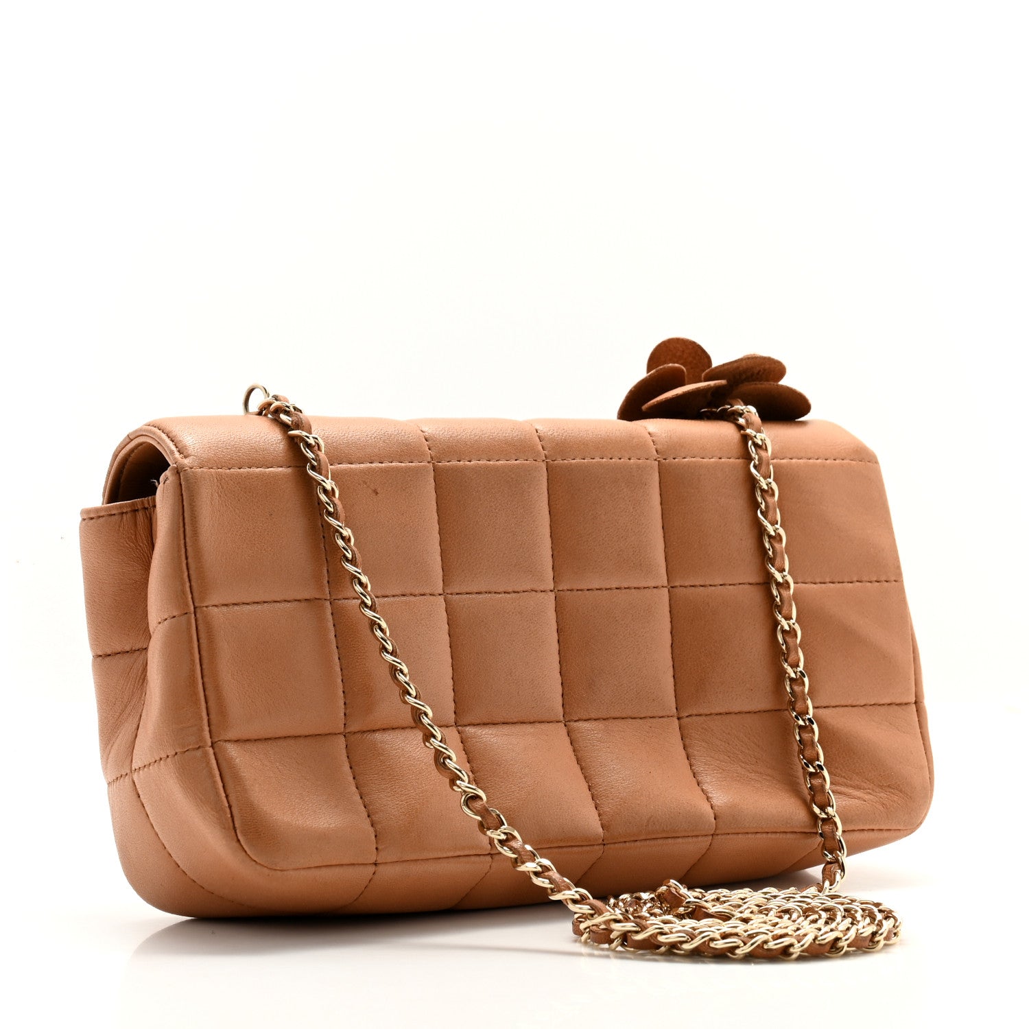 Chanel Lambskin Quilted Mini Chocolate Bar Camellia Flap Brown 3 of 10