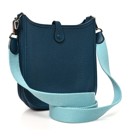 Hermes Taurillon Clemence Amazone Evelyne TPM Colvert Bleu Atoll 3 of 11