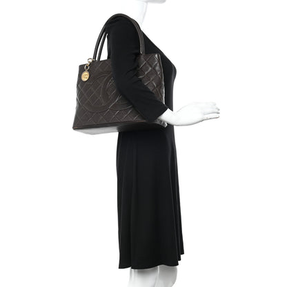 Chanel Caviar Quilted Medallion Tote Dark Brown 2 of 22