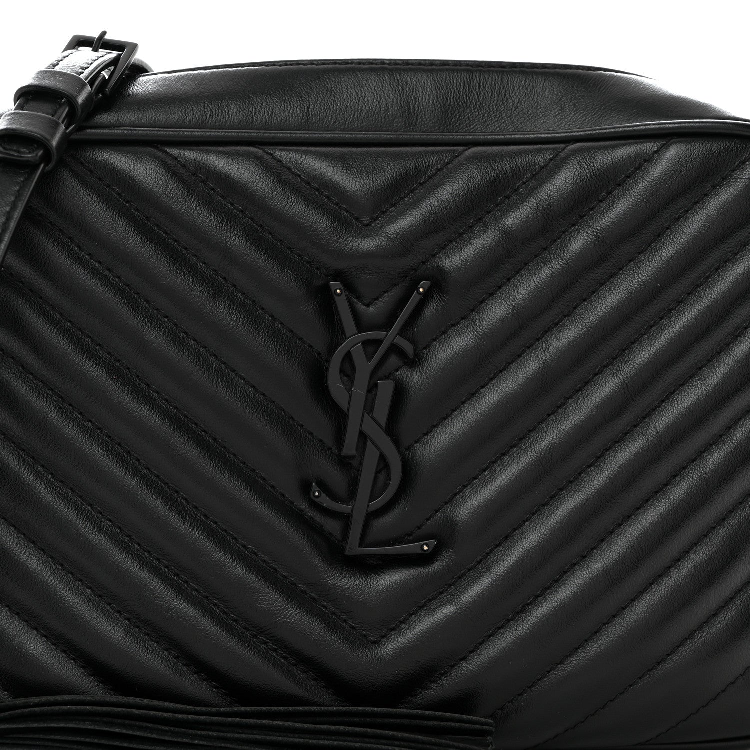 Saint Laurent Calfskin Matelasse Monogram Monochrome Lou Camera Bag Black 8 of 10