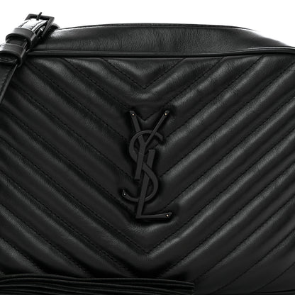 Saint Laurent Calfskin Matelasse Monogram Monochrome Lou Camera Bag Black 8 of 10