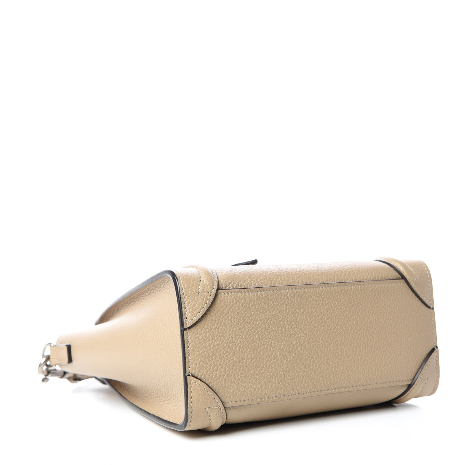 Celine Drummed Calfskin Nano Luggage Dune 4 of 12