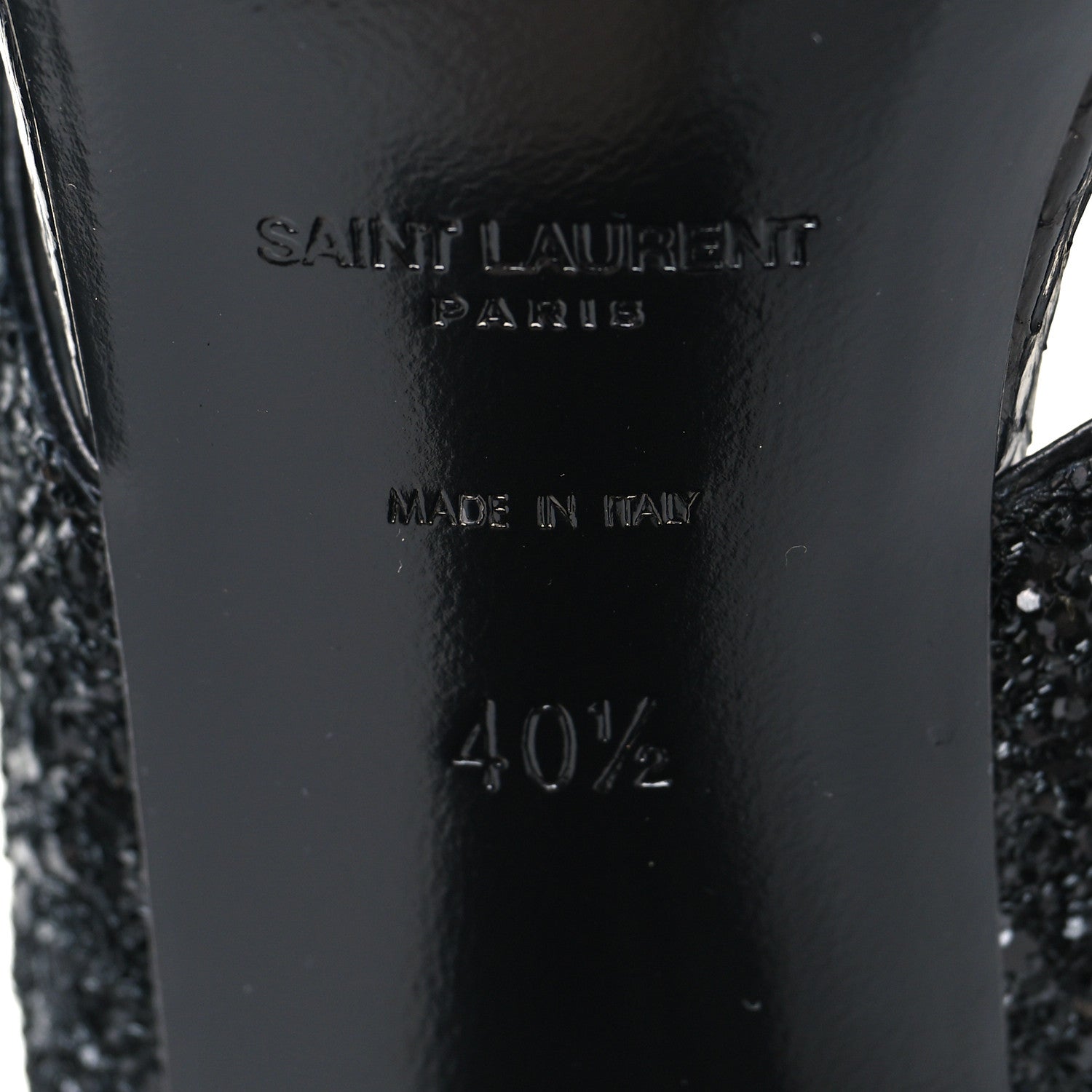 Saint Laurent Glitter LouLou 70 Mule Sandals 40.5 Black 7 of 9