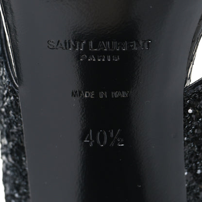 Saint Laurent Glitter LouLou 70 Mule Sandals 40.5 Black 7 of 9