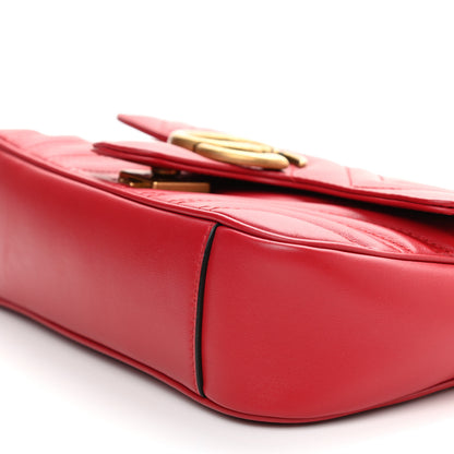 Gucci Calfskin Matelasse Mini GG Marmont Shoulder Bag Hibiscus Red 9 of 9