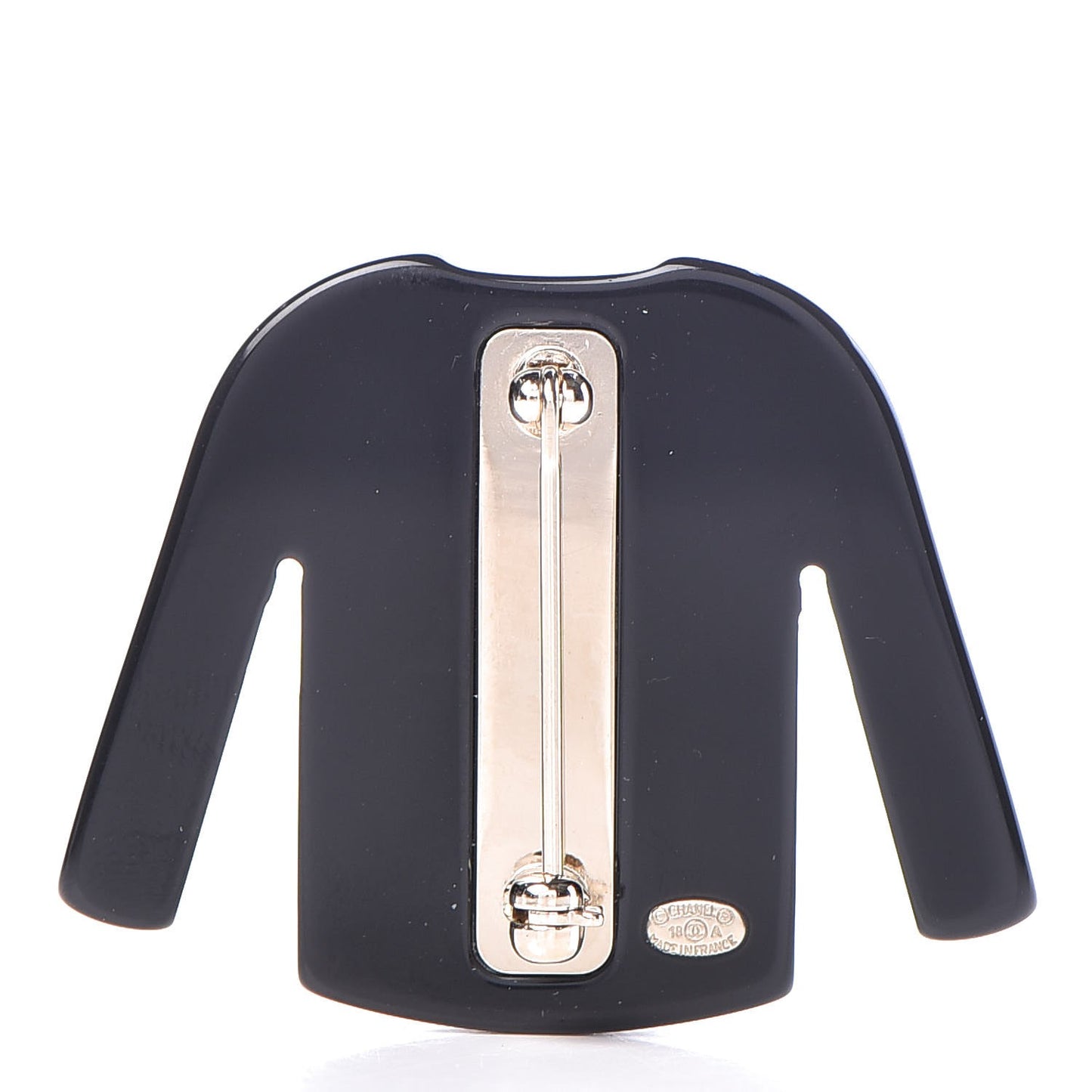 Resin Sweater CC Brooch Black White