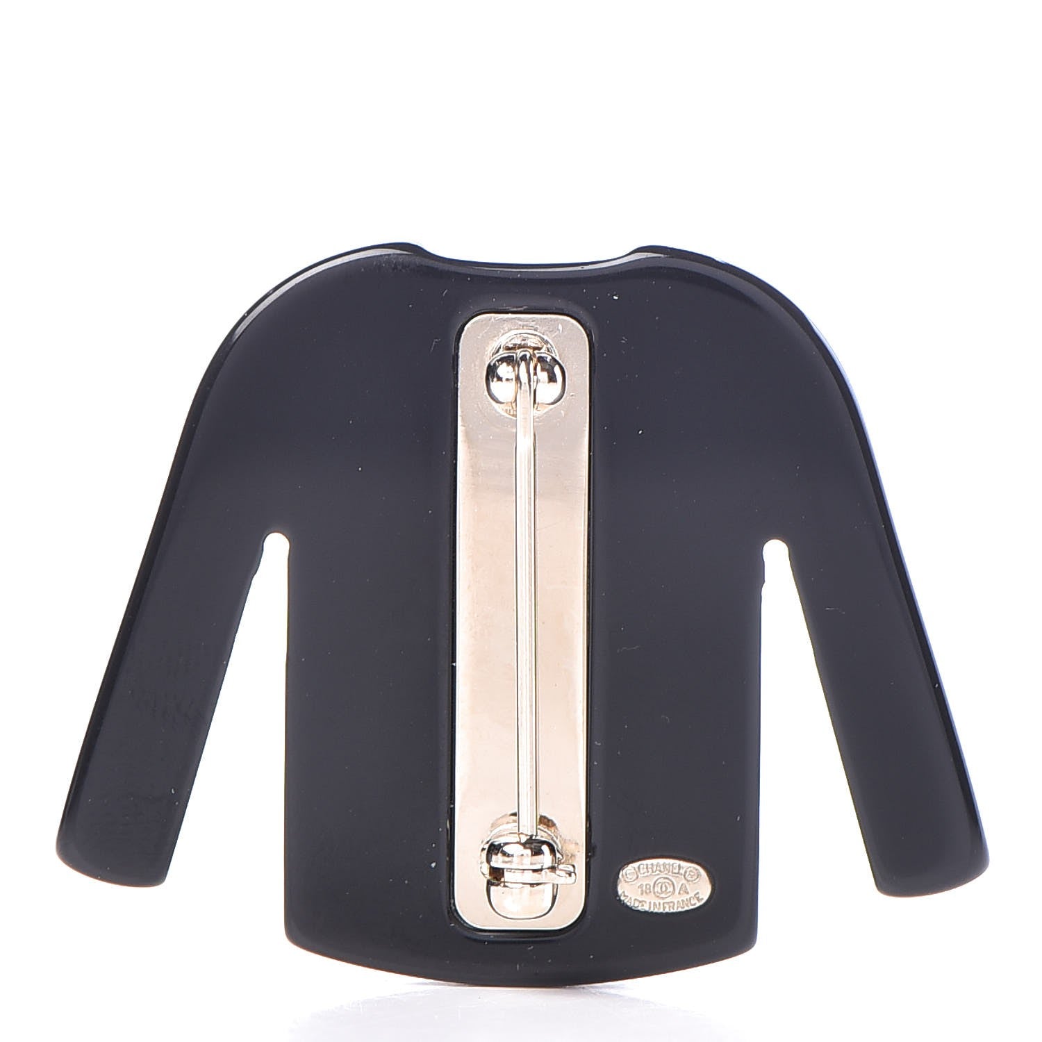 Chanel Resin Sweater CC Brooch Black White 3 of 6