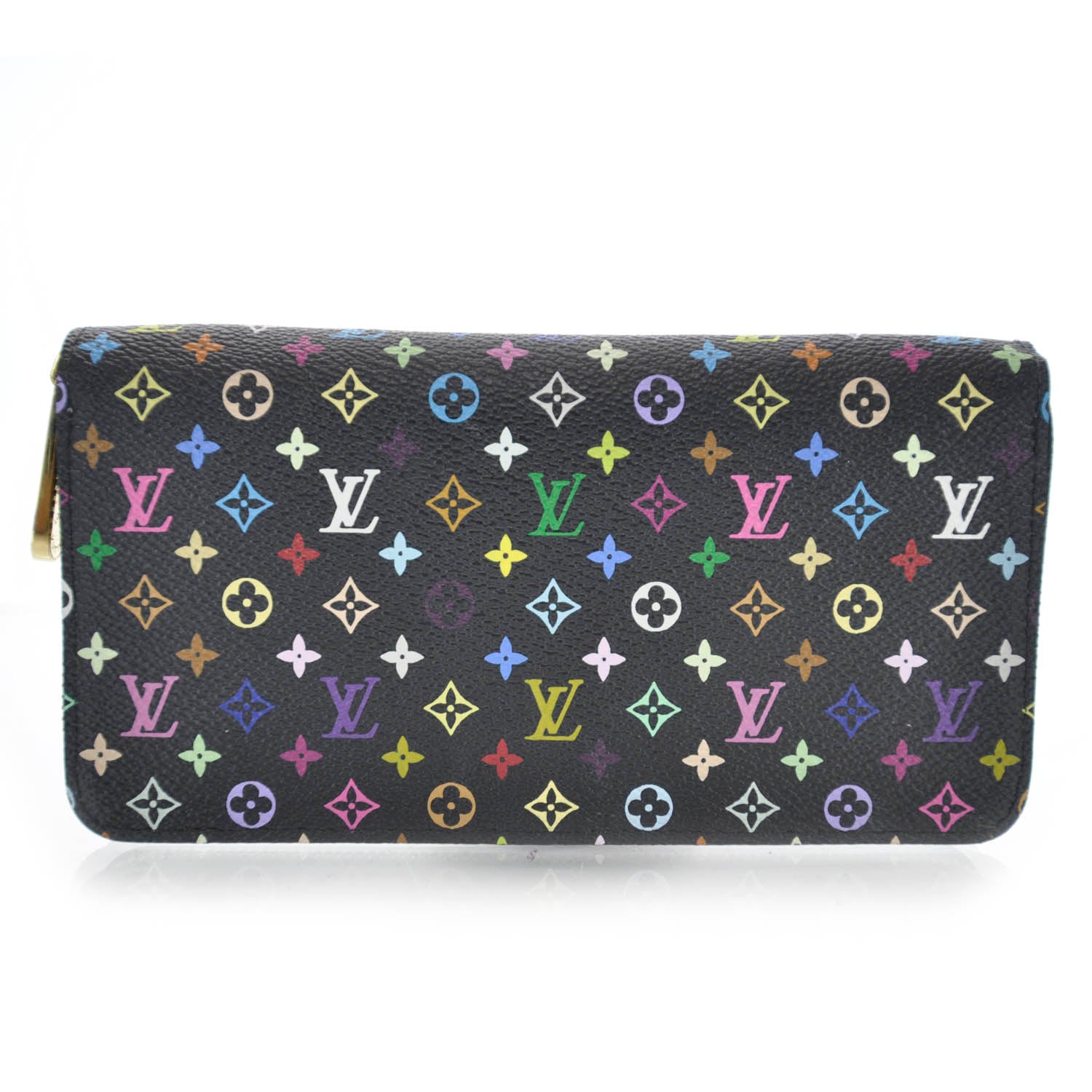 Louis Vuitton Monogram Multicolor Zippy Wallet Black Violet 1 of 7