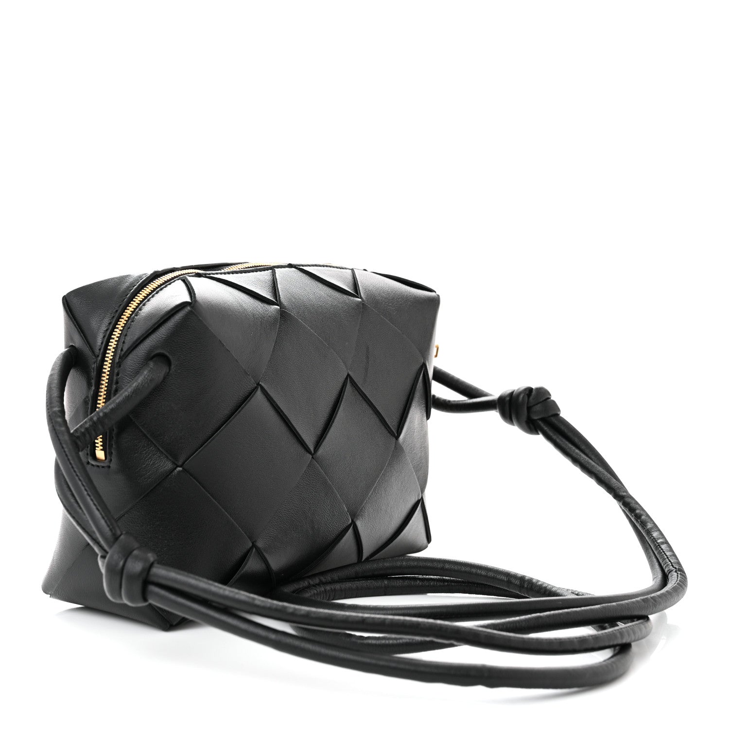 Bottega Veneta Lambskin Maxi Intrecciato Small Cassette Camera Bag Black 3 of 9