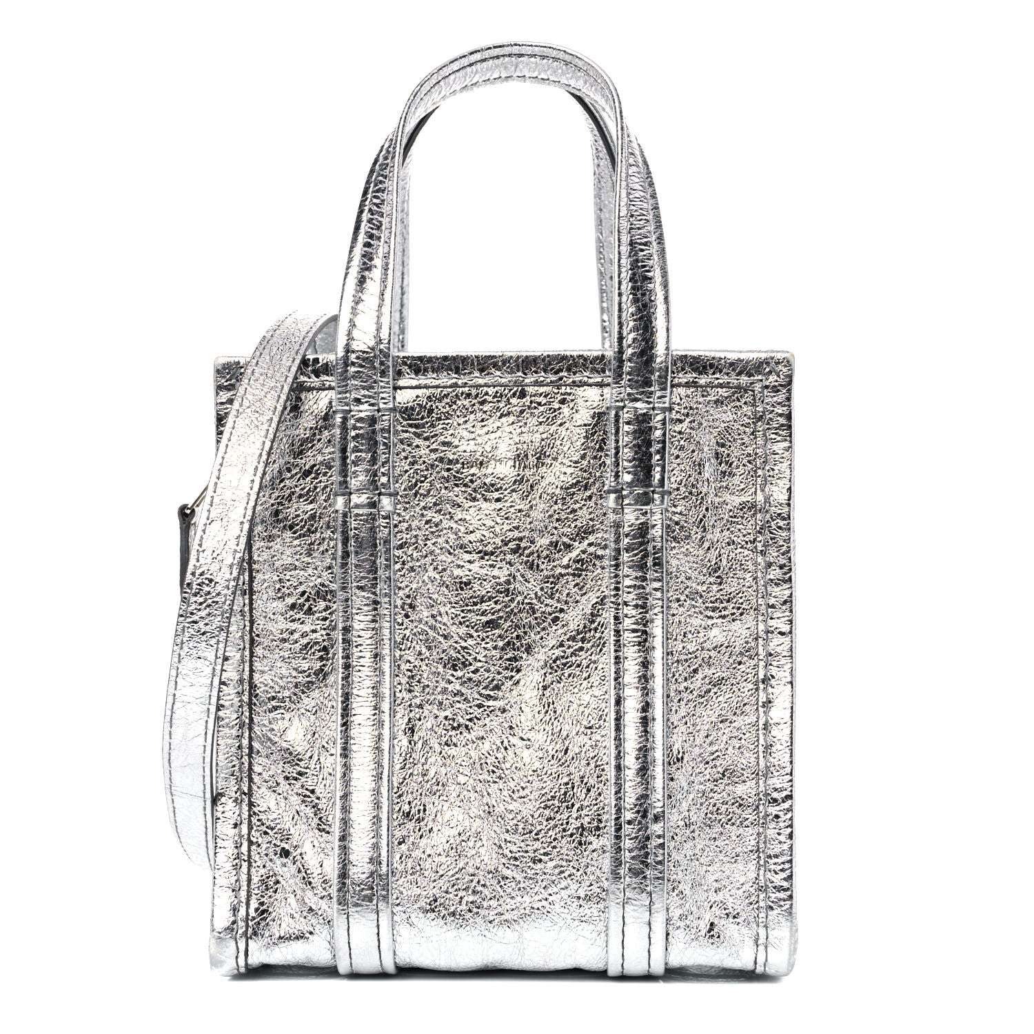 Balenciaga Metallic Calfskin XXS Bazar Shopper Tote Silver Hardware 1 of 11