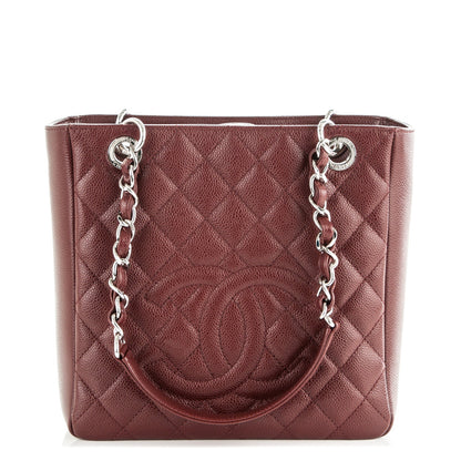 Chanel Caviar Quilted Petit Shopping Tote PST Burgundy 1 of 7