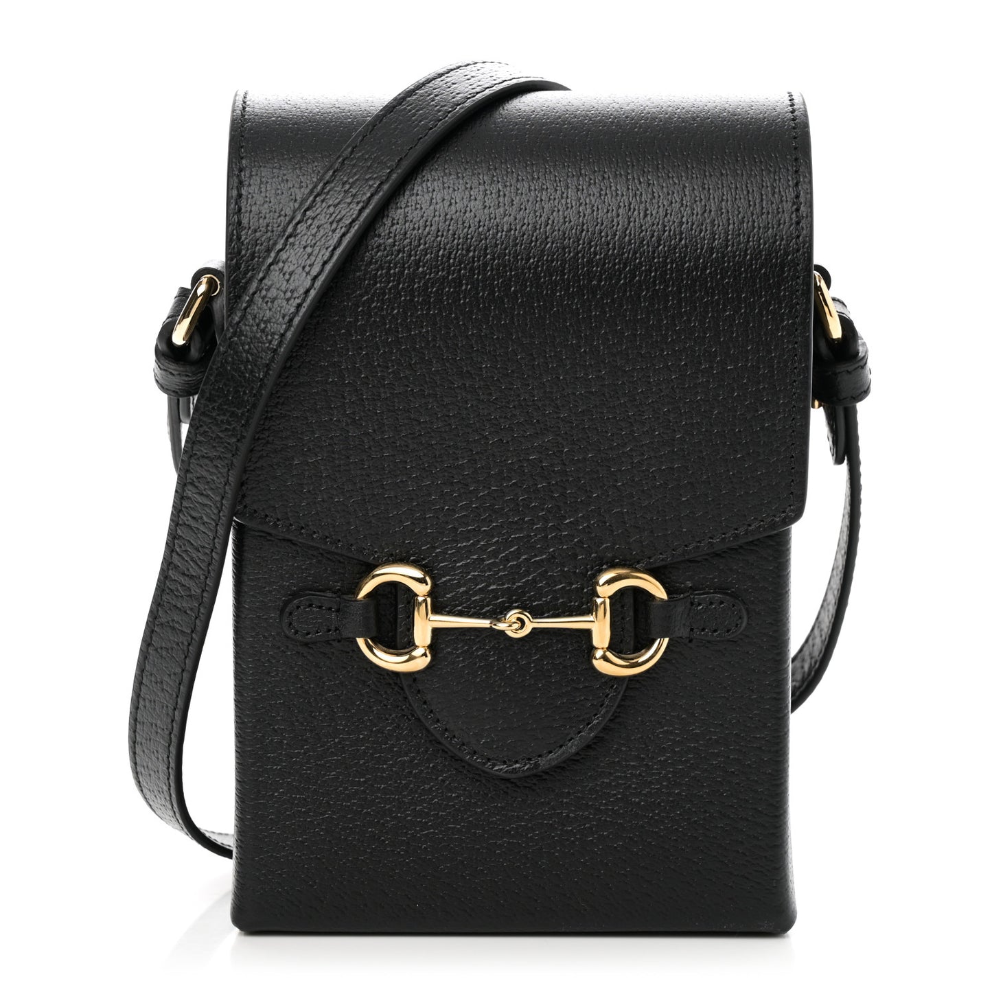 Dollar Calfskin Vertical Horsebit 1955 Crossbody Bag Black