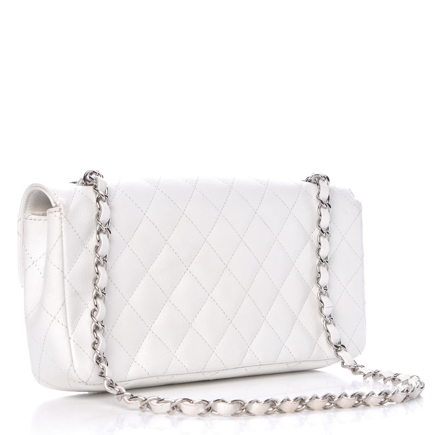 Caviar Quilted East West Flap White