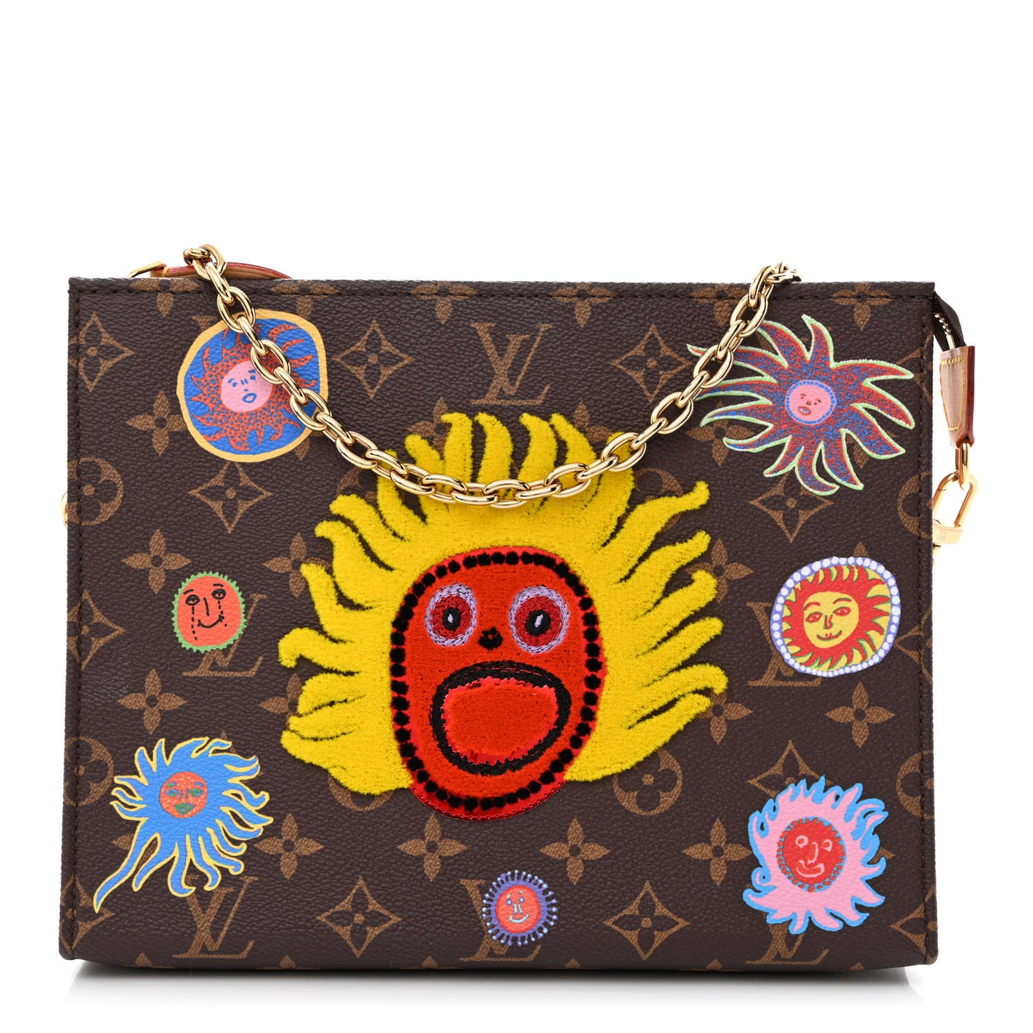 LV X YK Monogram Embroidered My Eternal Soul Toiletry Pouch On Chain Multicolor