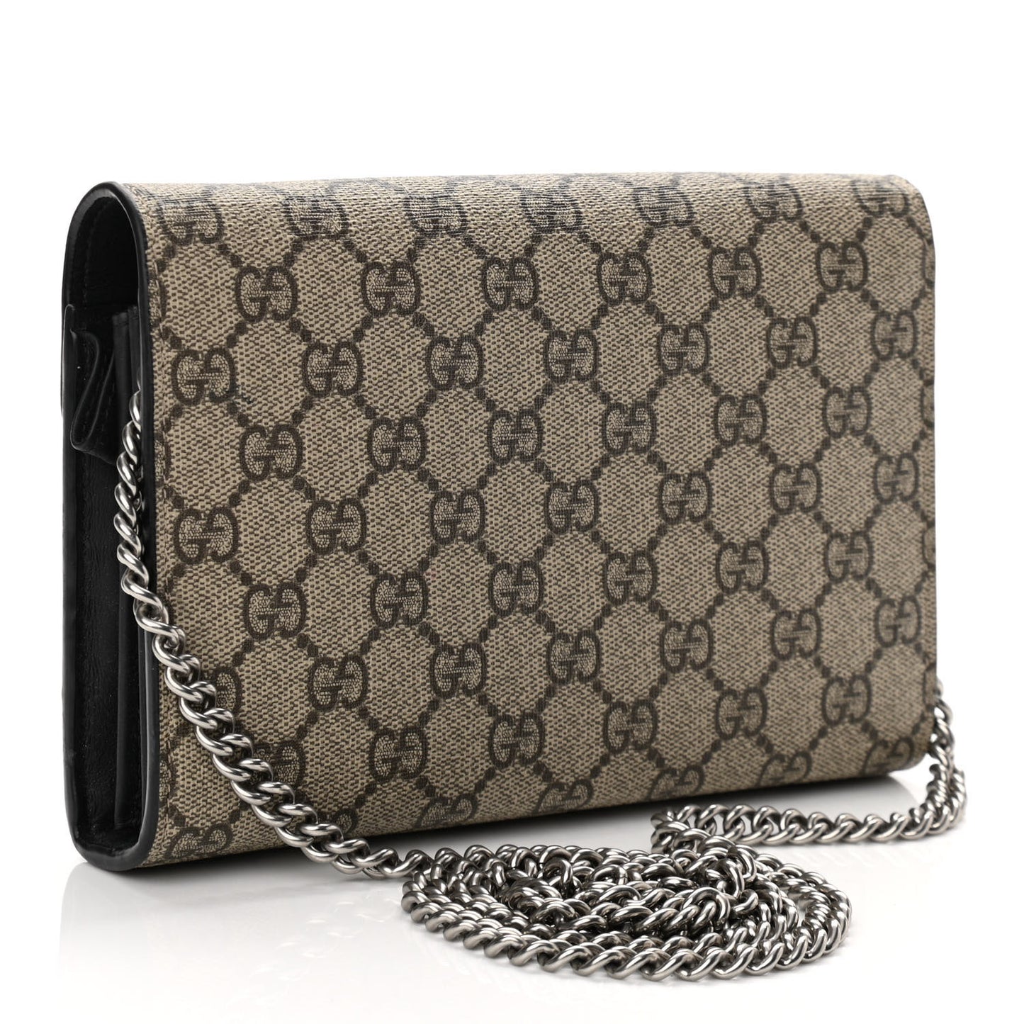 GG Supreme Monogram Mini Dionysus Chain Wallet Beige Black