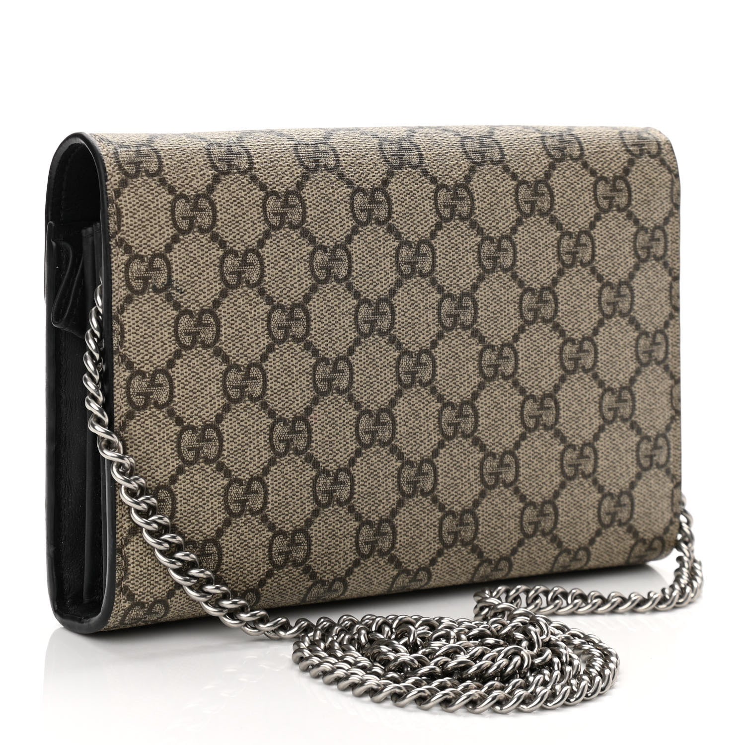 Gucci GG Supreme Monogram Mini Dionysus Chain Wallet Beige Black 3 of 11